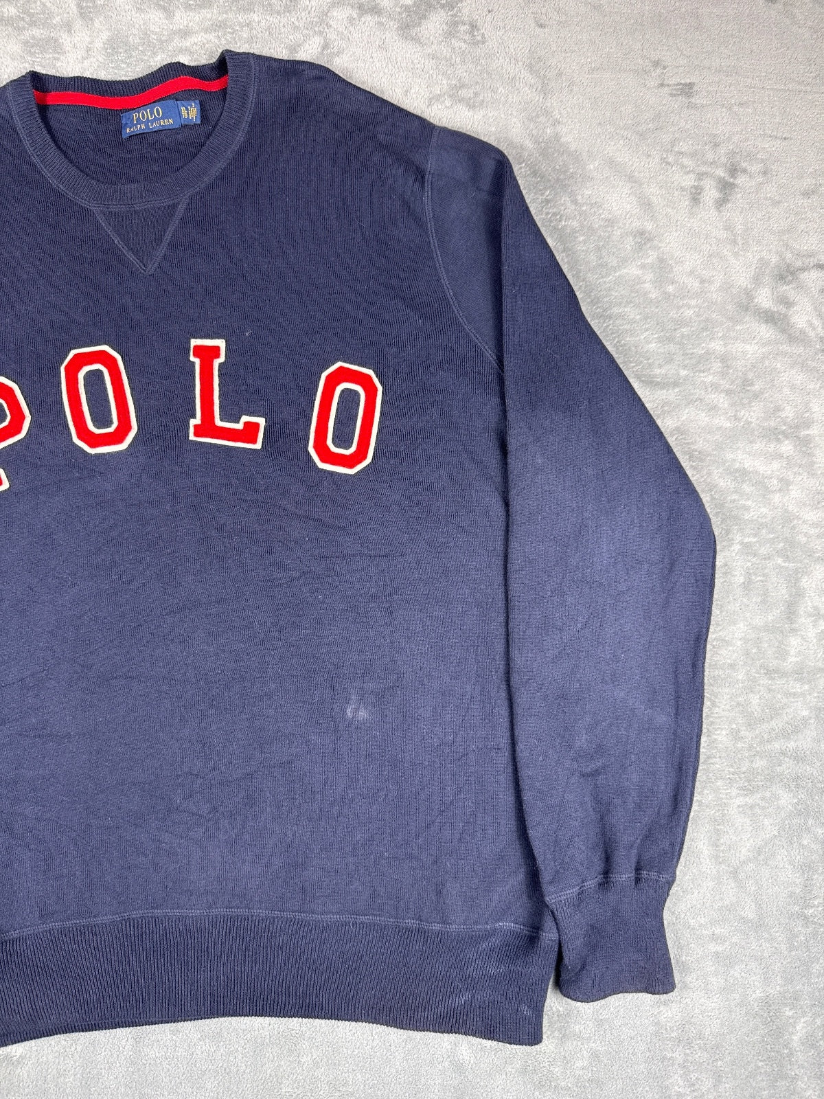 Vintage Polo Ralph Lauren Navy Blue Crewneck Sweatshirt - XL