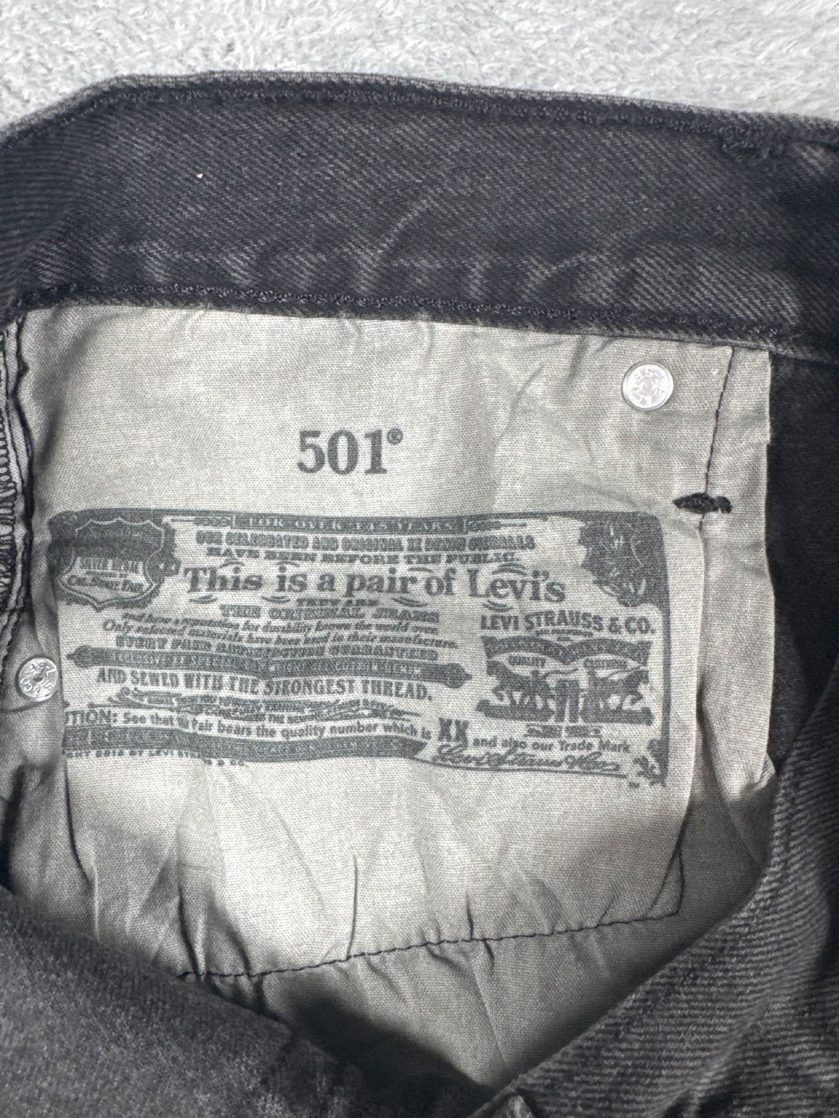 Levi's 501 Black Denim Cutoff Shorts W28