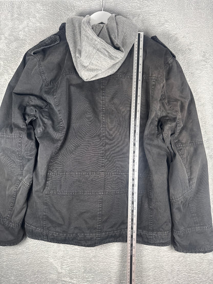 Levi's Black Casual Jacket with Grey Hooded Inner Layer - L