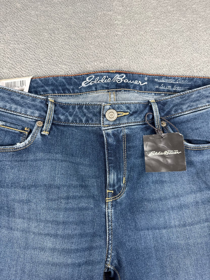 Brand New Eddie Bauer Slim Straight Blue Denim Jeans Size 14