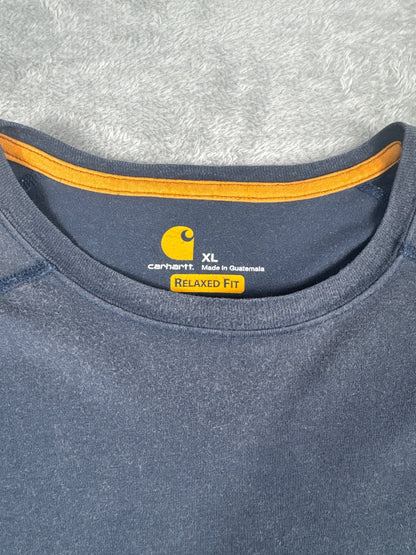 Carhartt Relaxed Fit Long Sleeve Navy T-Shirt Size XL