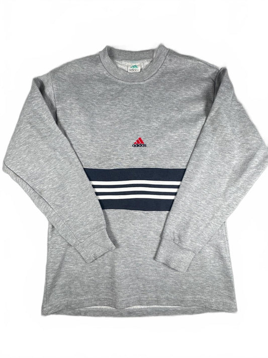 Adidas Equipment Grey Sweatshirt with Navy and White Stripes