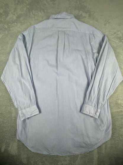 Ralph Lauren Yarmouth Blue Striped Cotton Shirt Size L