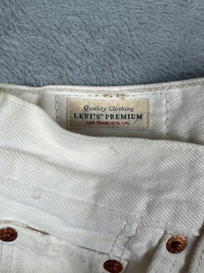 Levi's 501 White Denim Shorts W24