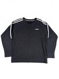 Retro Adidas Youth Black Sweatshirt with Stripes Size L16-18