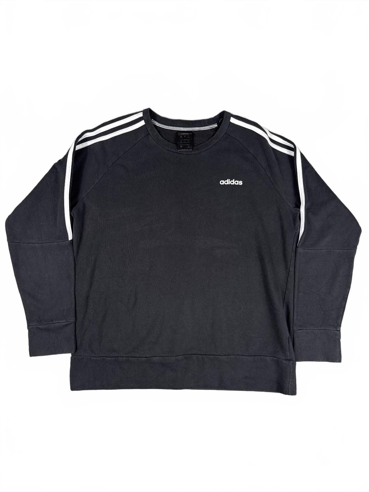 Retro Adidas Youth Black Sweatshirt with Stripes Size L16-18