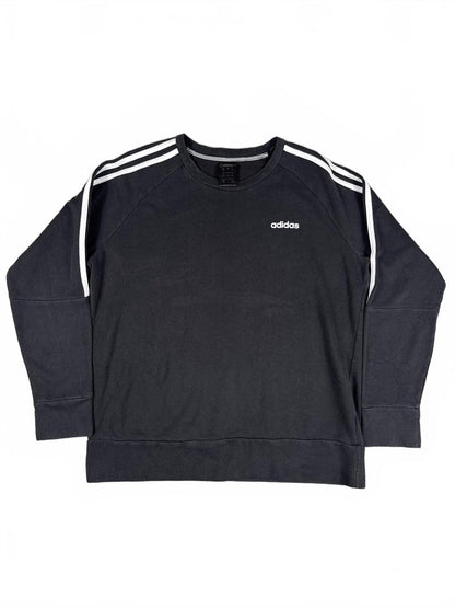 Retro Adidas Youth Black Sweatshirt with Stripes Size L16-18