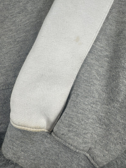 Stussy Grey and White Cropped Quarter Zip Sweatshirt Size 6