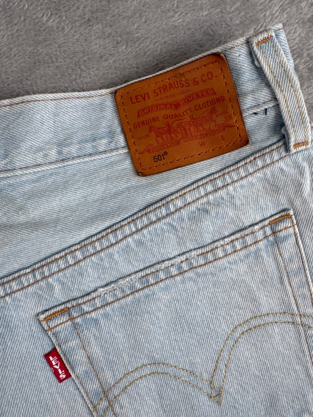 Levi's Premium Capital E 501 Light Blue Denim Shorts W29