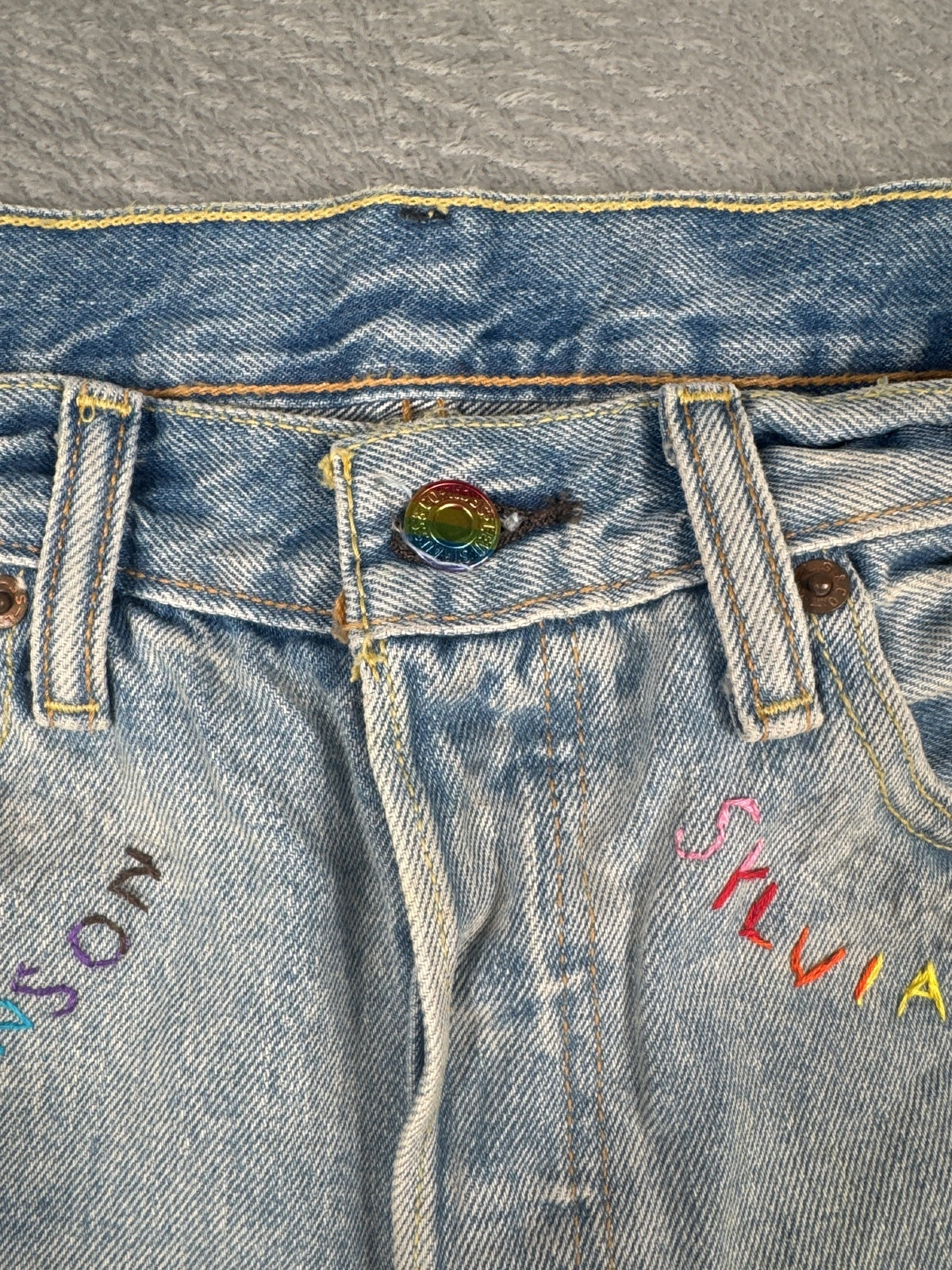 Levi's 501 Denim Shorts with Pride Rainbow Embroidery W29