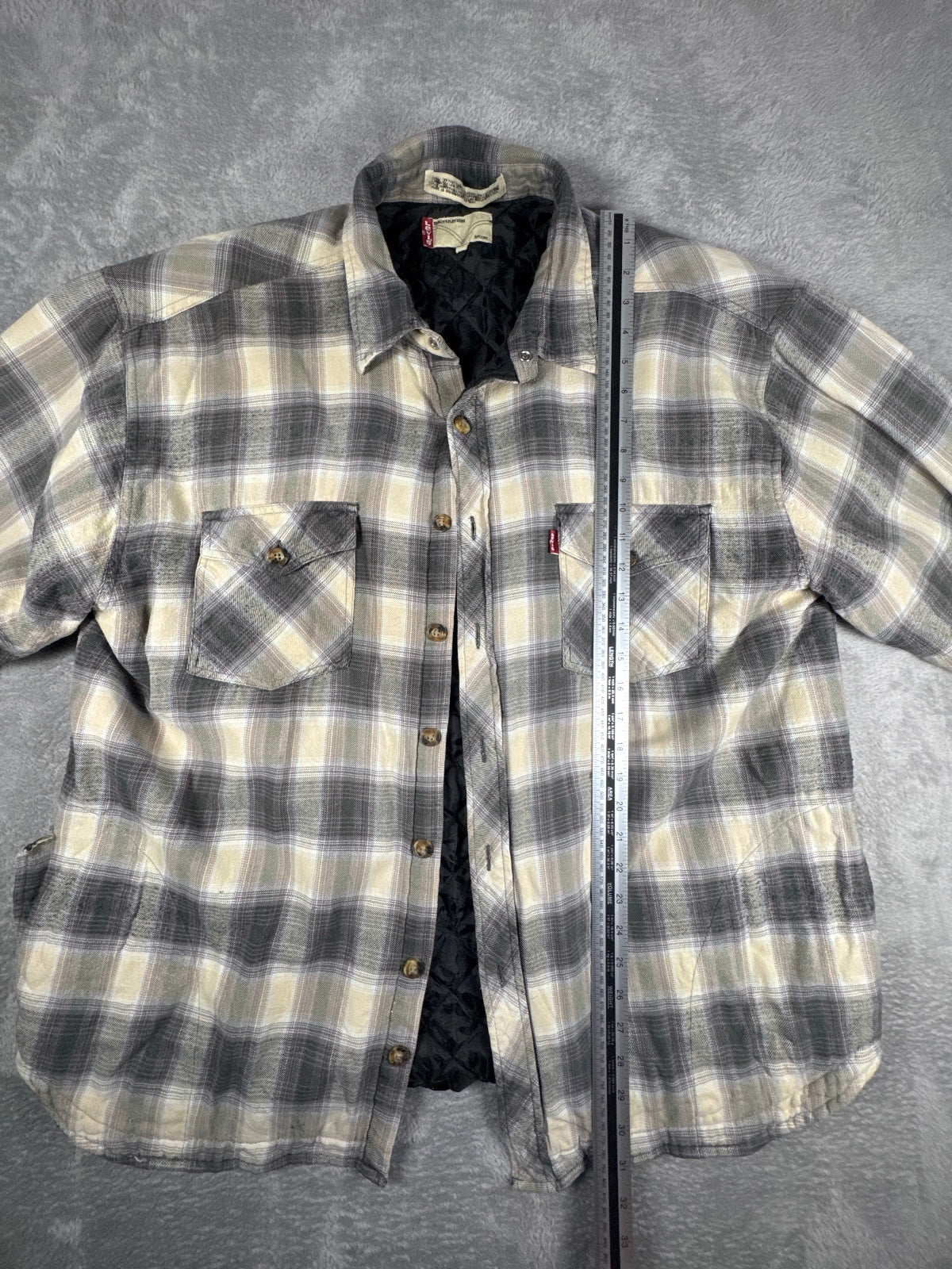 Levi's Quilted Lined Plaid Shirt Jacket Size XL