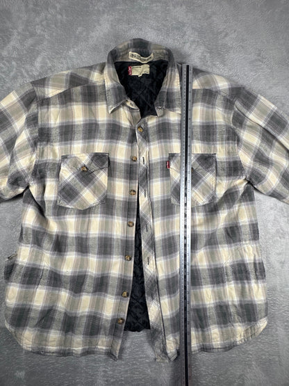 Levi's Quilted Lined Plaid Shirt Jacket Size XL