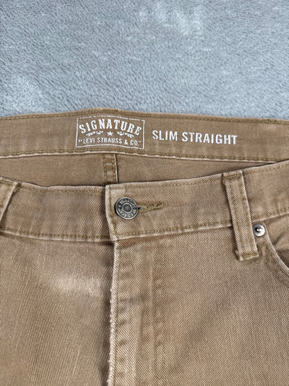 Levi's Signature Slim Straight Tan Jeans W38 L30