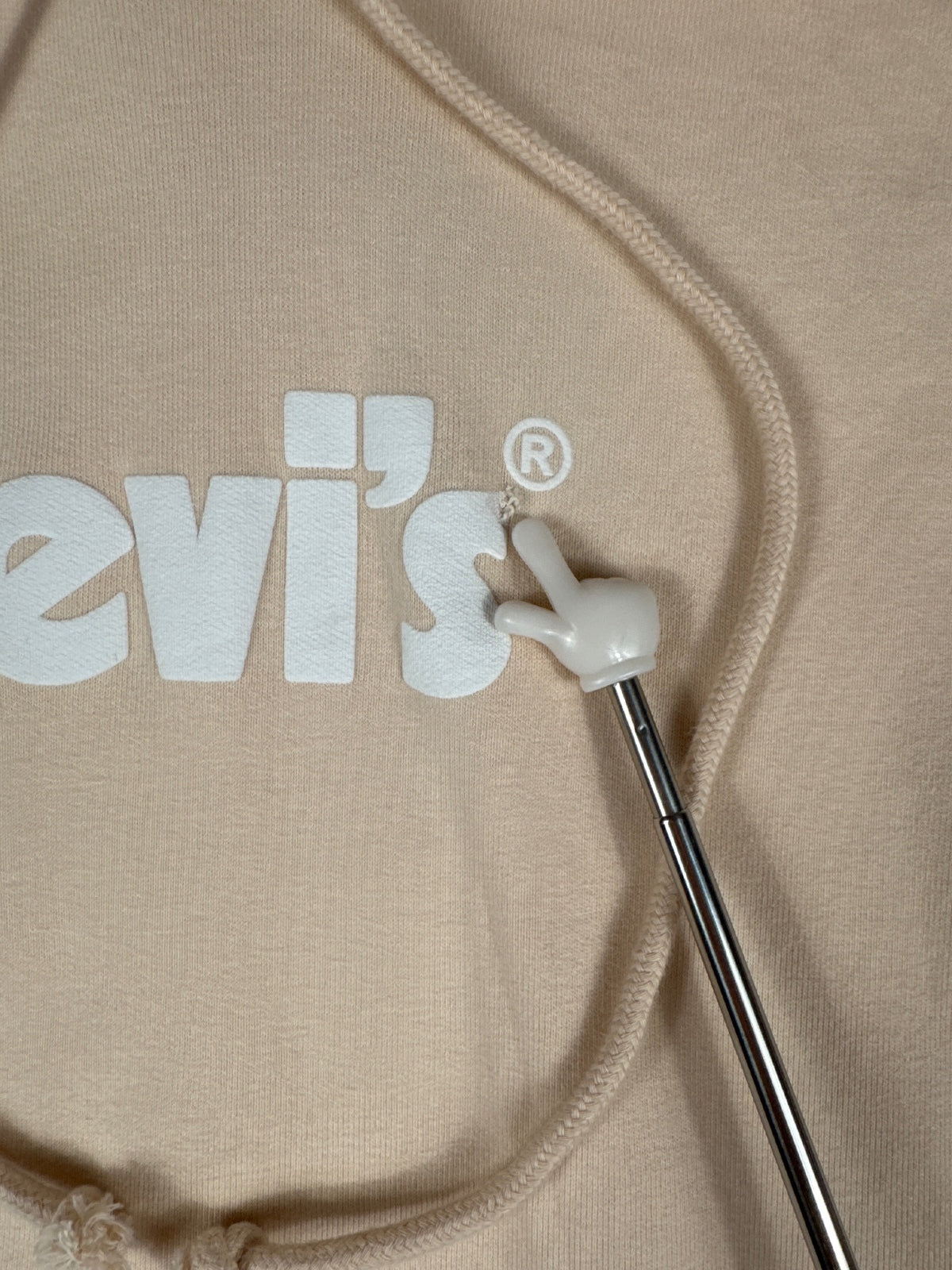 Vintage Levi's Beige Peach Hoodie Sweatshirt XXS