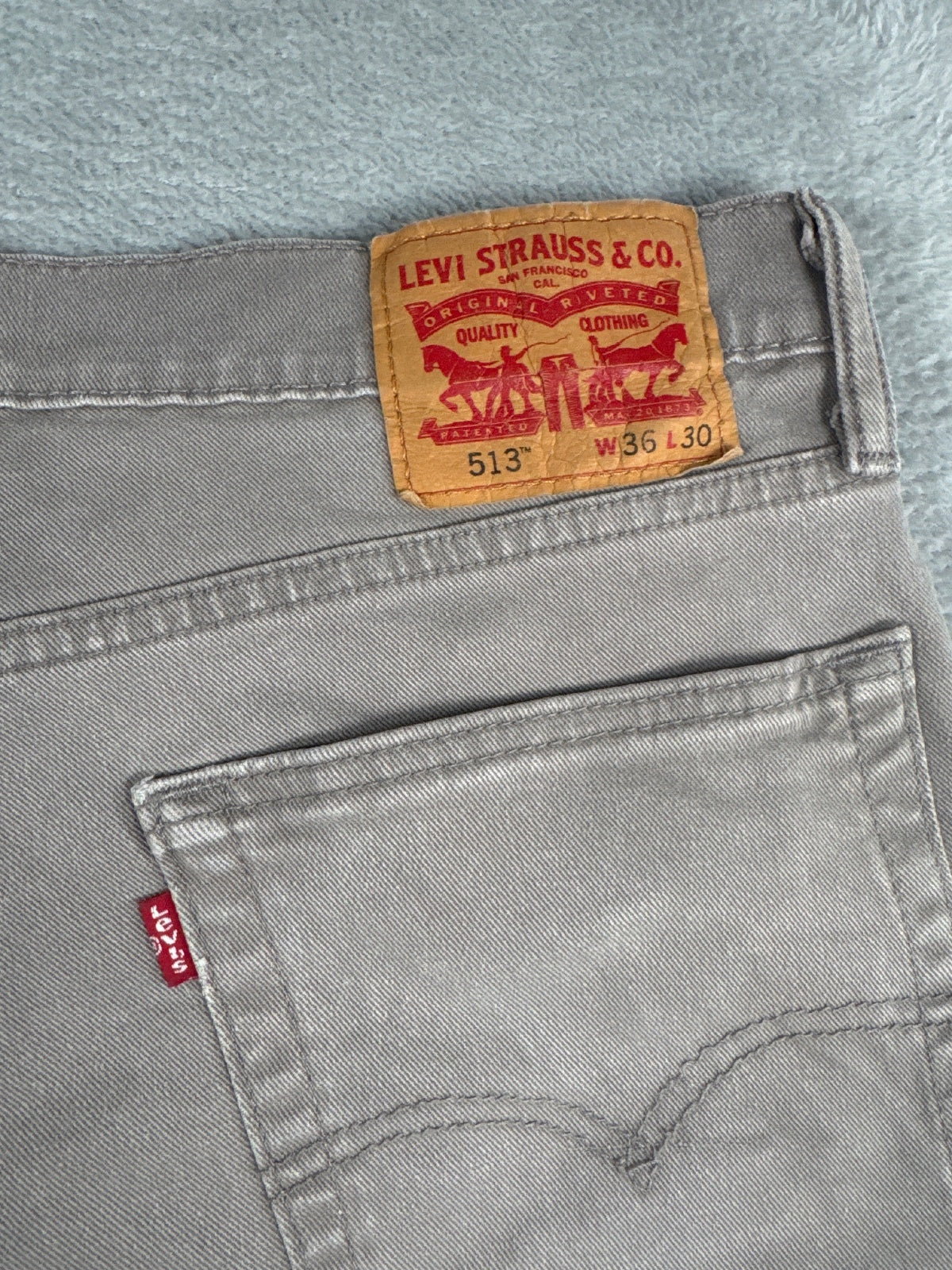 Levi's 513 Men's Slim Straight Fit Grey Jeans W36 L30