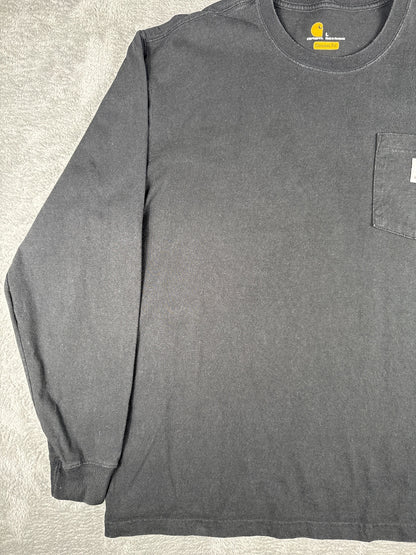 Carhartt Original Fit Long Sleeve Black Pocket T-Shirt SizeL