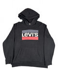 Levi's Black Hoodie with Logo Print, Size Large