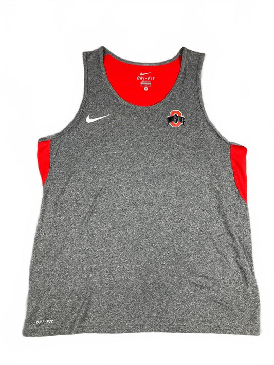 Nike Ohio State Buckeyes Grey and Red Athletic Tank Size M