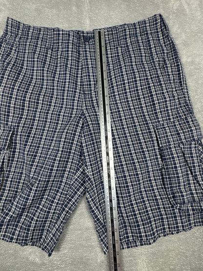 Tommy Hilfiger Men's Navy Blue Plaid Cargo Shorts W36