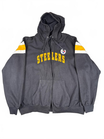 Pittsburgh Steelers Zip-Up Hoodie Sweatshirt Black Yellow