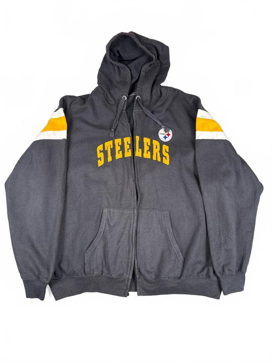 Pittsburgh Steelers Zip-Up Hoodie Sweatshirt Black Yellow