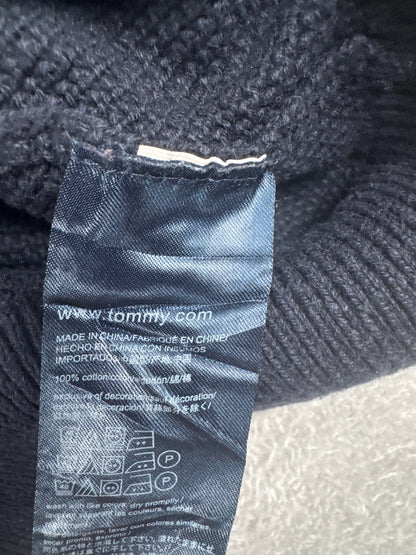 Tommy Hilfiger Men's Black Cotton Quarter-Zip Sweater XL