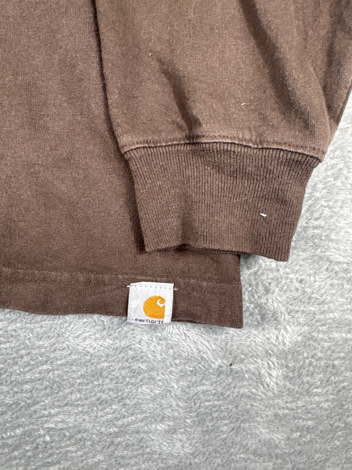 Vintage Carhartt Brown Long Sleeve Logo T-Shirt - Large