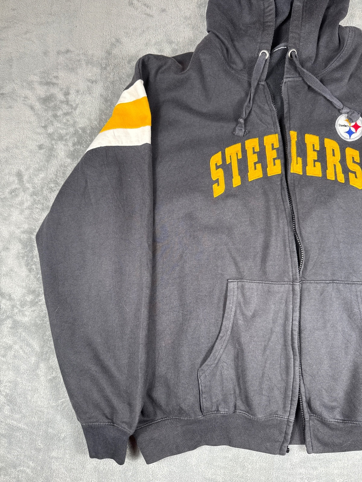 Pittsburgh Steelers Zip-Up Hoodie Sweatshirt Black Yellow
