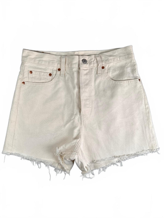 Levi's White Denim High Waist Cutoff Shorts W29
