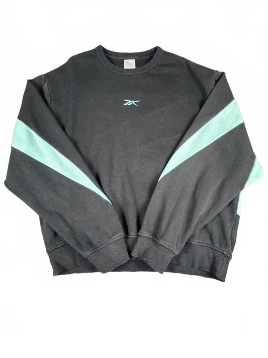 Reebok Black and Turquoise Sweatshirt Size M