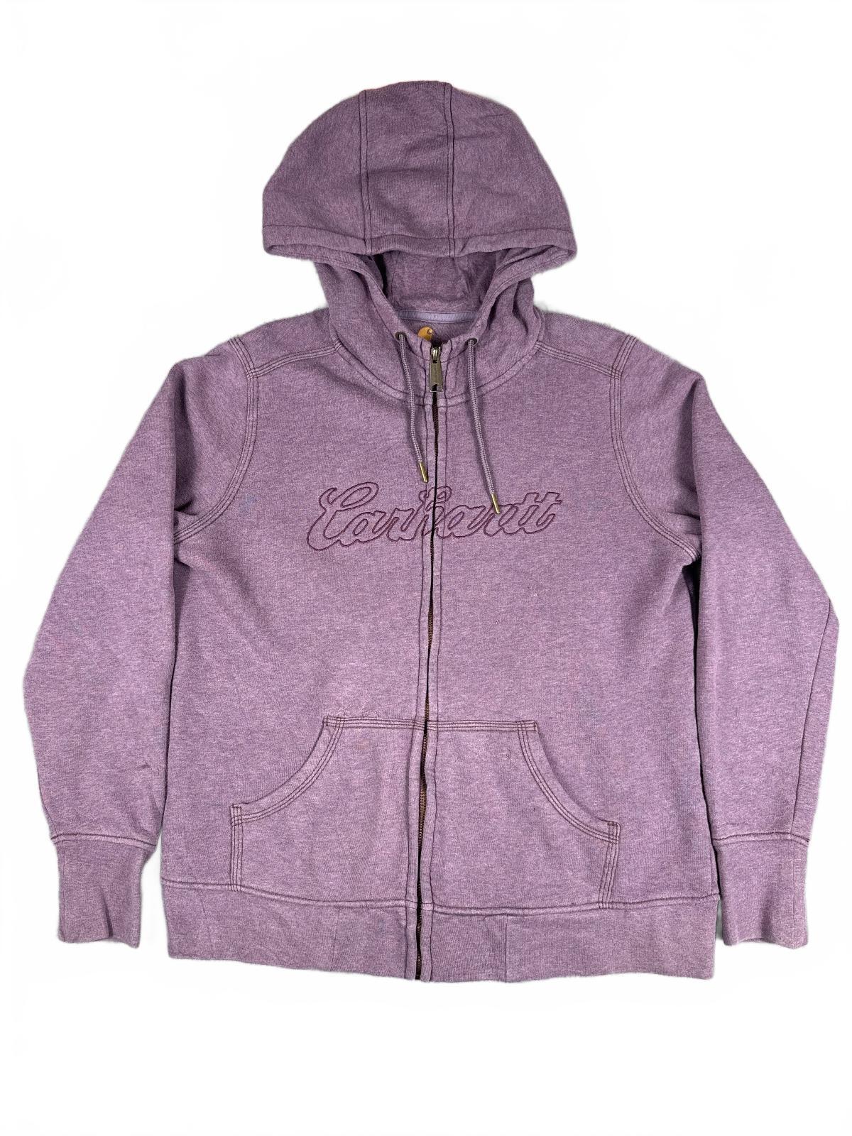 Carhartt Purple Zip-Up Hoodie Sweatshirt Size L