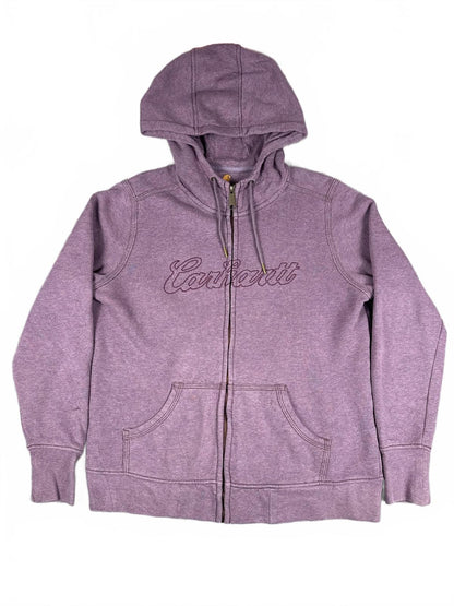 Carhartt Purple Zip-Up Hoodie Sweatshirt Size L