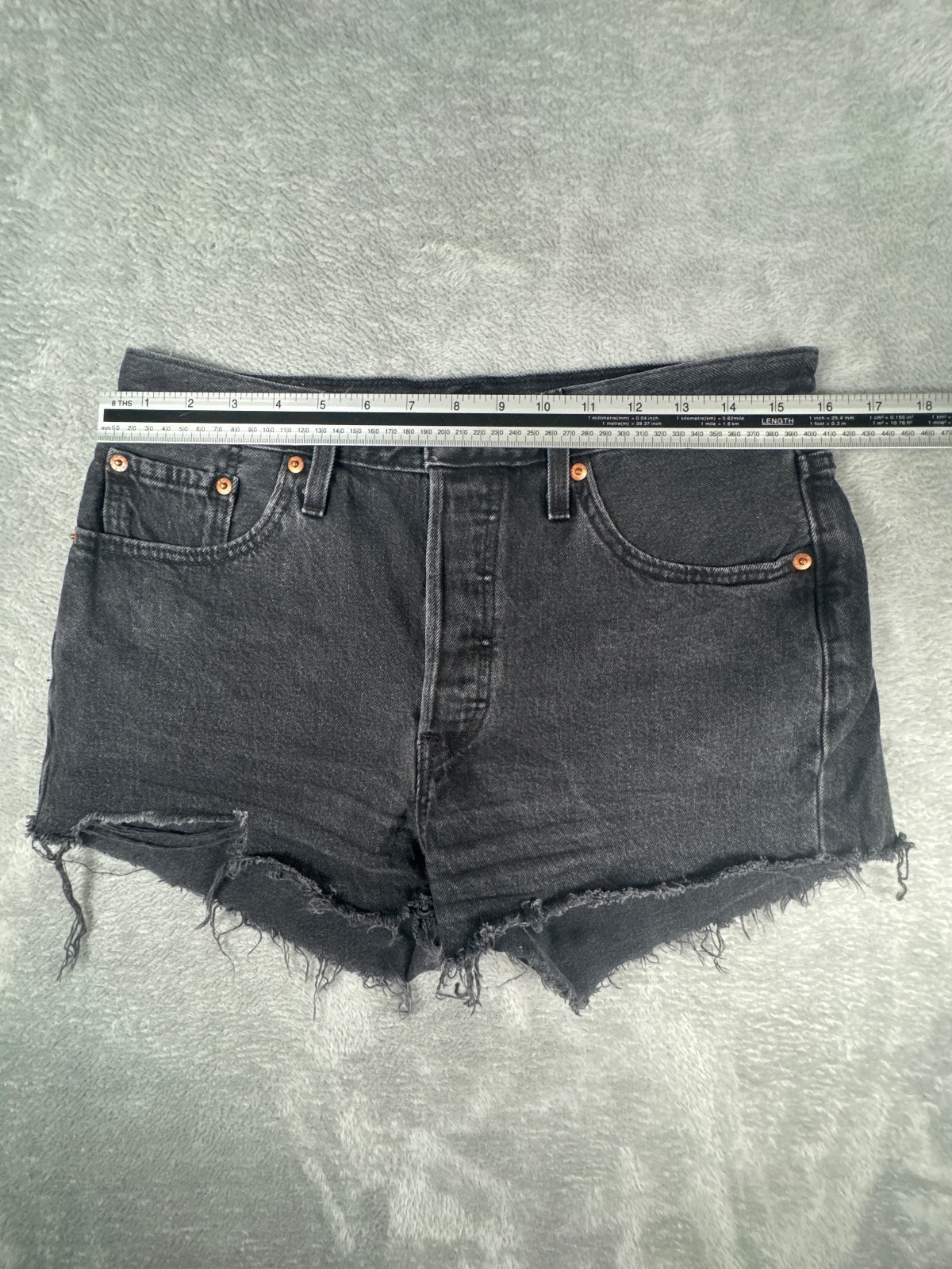 Levi's 501 Black Denim Cutoff Shorts W29
