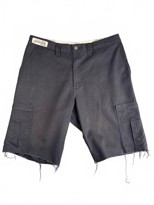 RARE Bobby Harmon Dickies Black Cargo Shorts Raw Hem - W36