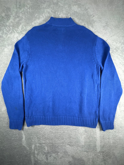 Chaps Blue Half-Zip Knit Sweater Size L