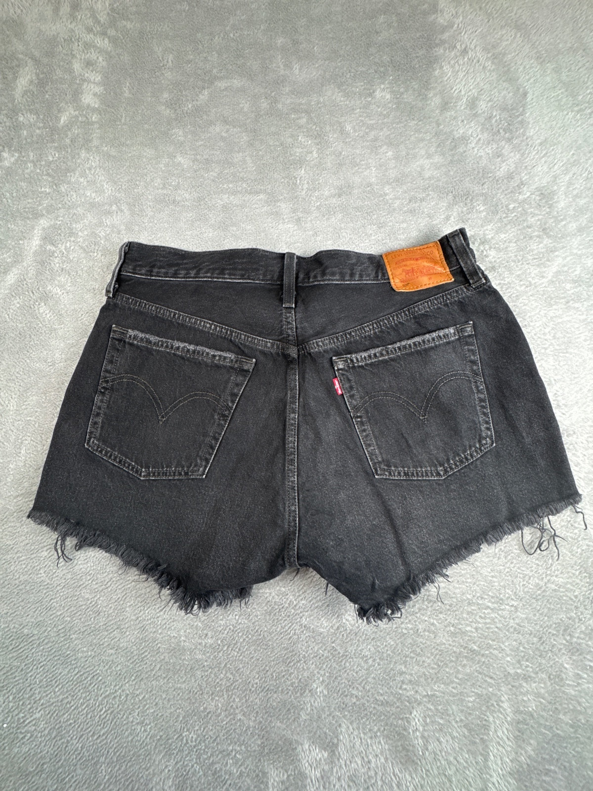 Levi's 501 Premium Capital E Black Denim Cutoff Shorts W31
