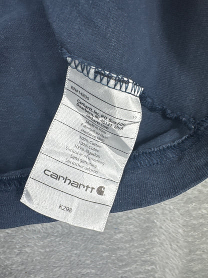Carhartt Navy Blue Long Sleeve Logo T-Shirt Size XL