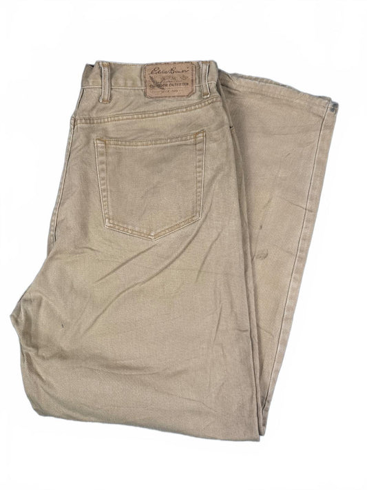 Eddie Bauer Women's Tall Beige Cotton Trousers Size 16