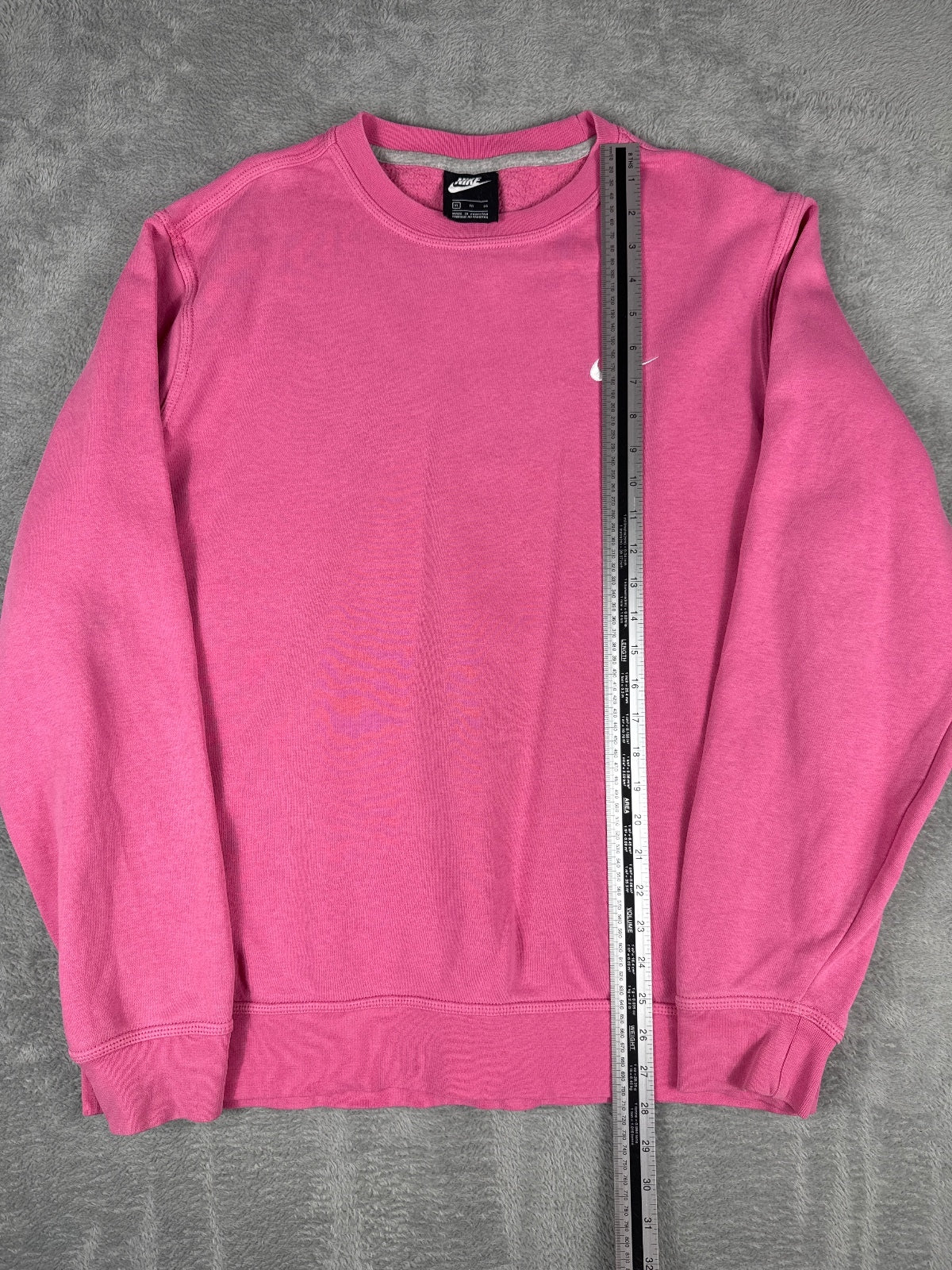 Nike Pink Crewneck Sweatshirt with White Swoosh Logo - XL