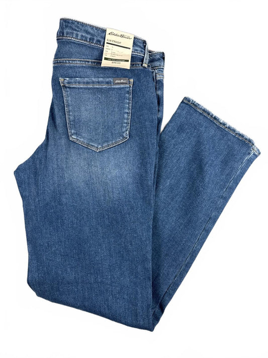 Brand New Eddie Bauer Slim Straight Blue Denim Jeans Size 14