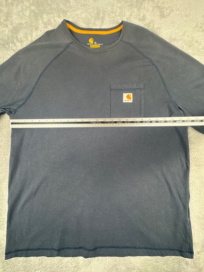 Carhartt Relaxed Fit Long Sleeve Navy T-Shirt Size XL