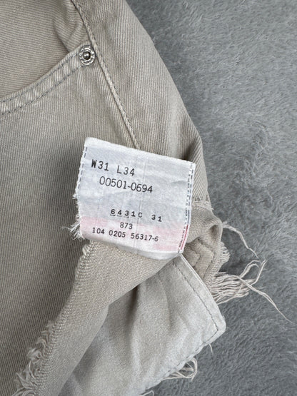 Vintage Levi's Beige High-Waisted Denim Cutoff Shorts - W31