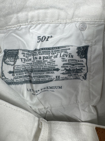 Levi's Premium 501 White Denim Shorts W27