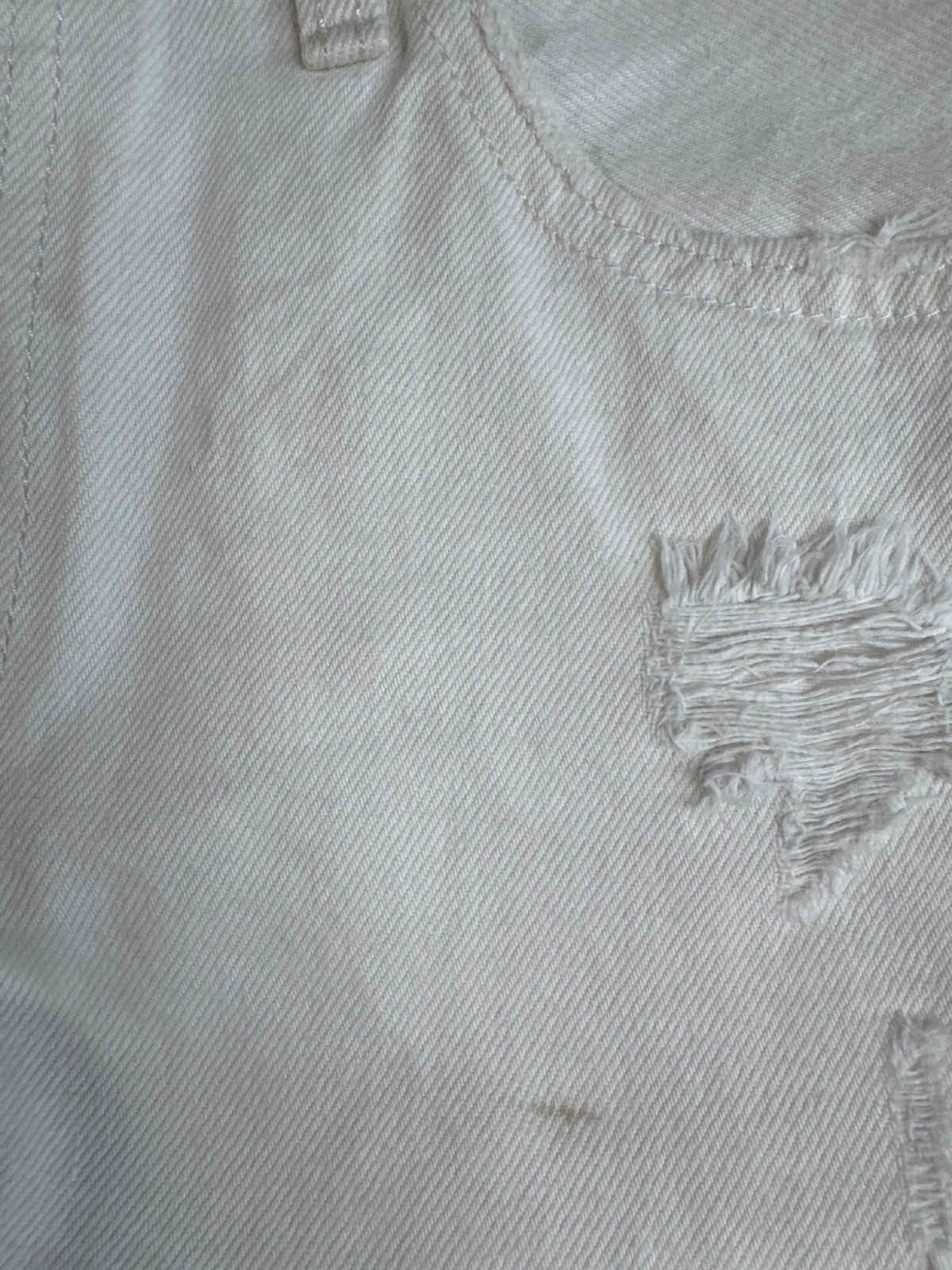 Levi's 501 White Denim Distressed Shorts W25
