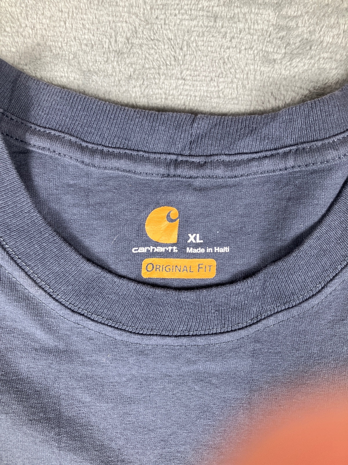 Carhartt Original Fit Navy Blue Pocket T-Shirt Size XL