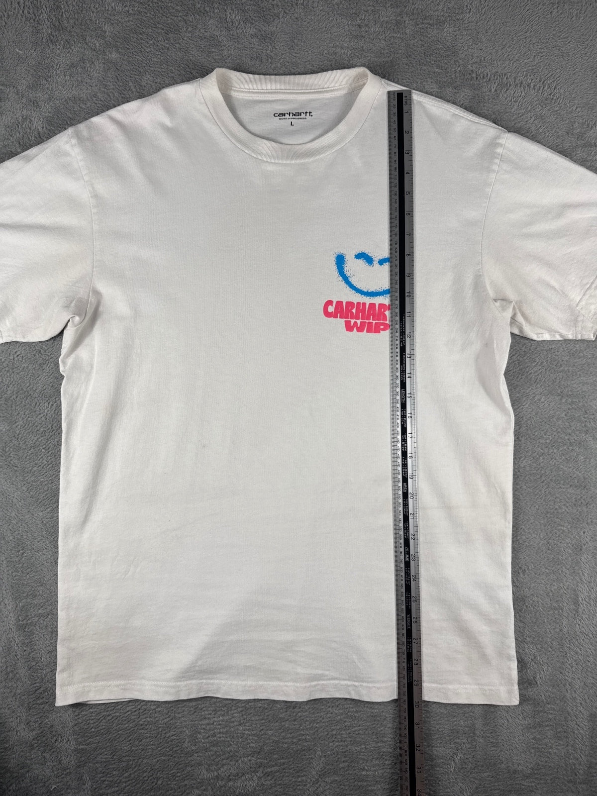 Carhartt WIP White Smiley Logo T-Shirt Large