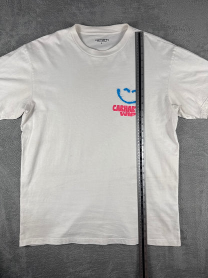 Carhartt WIP White Smiley Logo T-Shirt Large