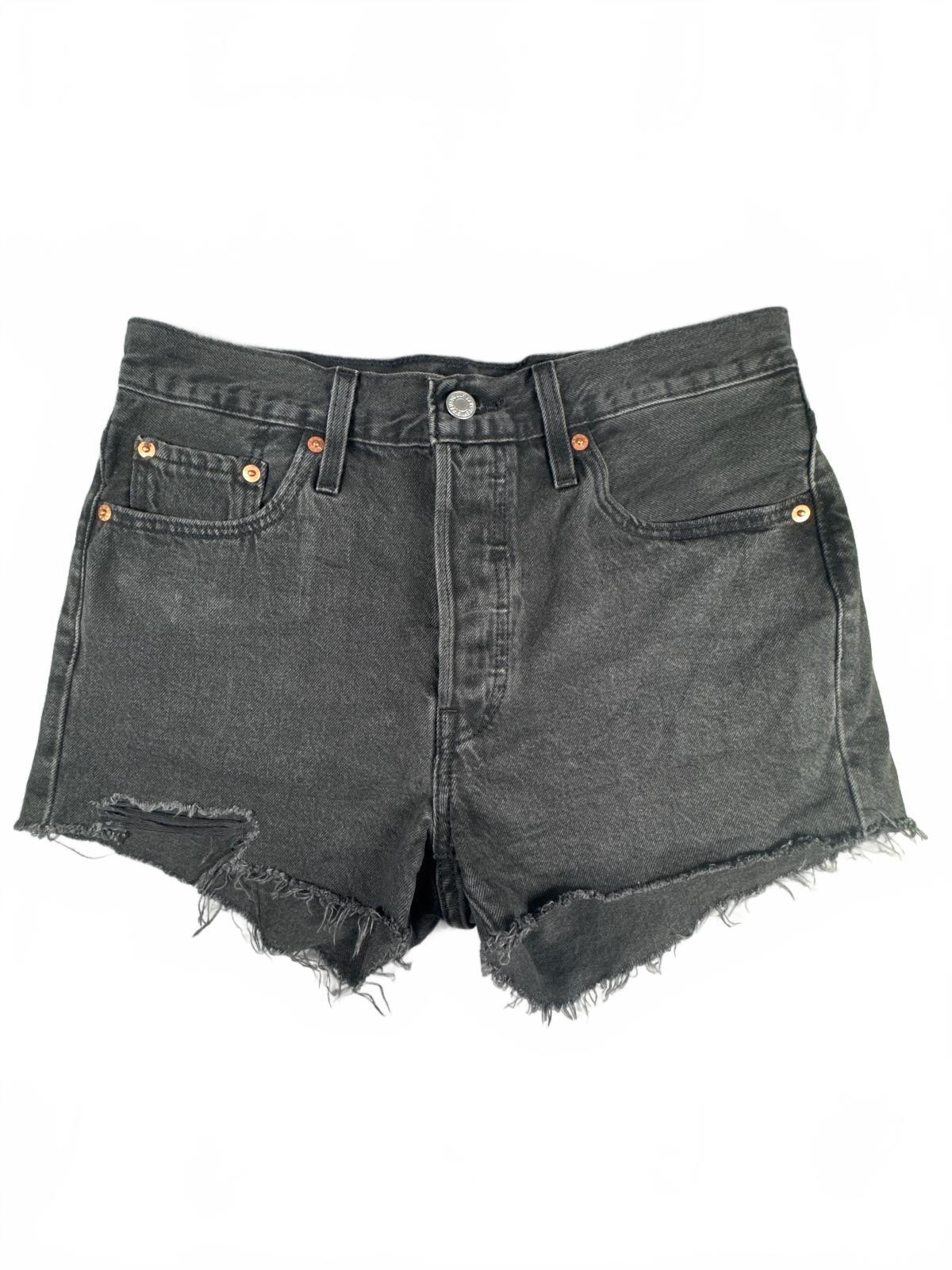 Levi's 501 Black Denim Cutoff Shorts W28