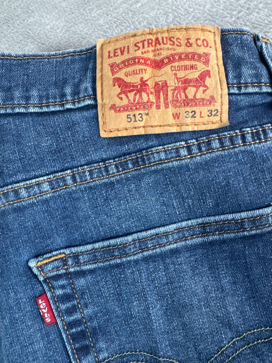 Levi's 513 Slim Straight Blue Jeans W32 L32