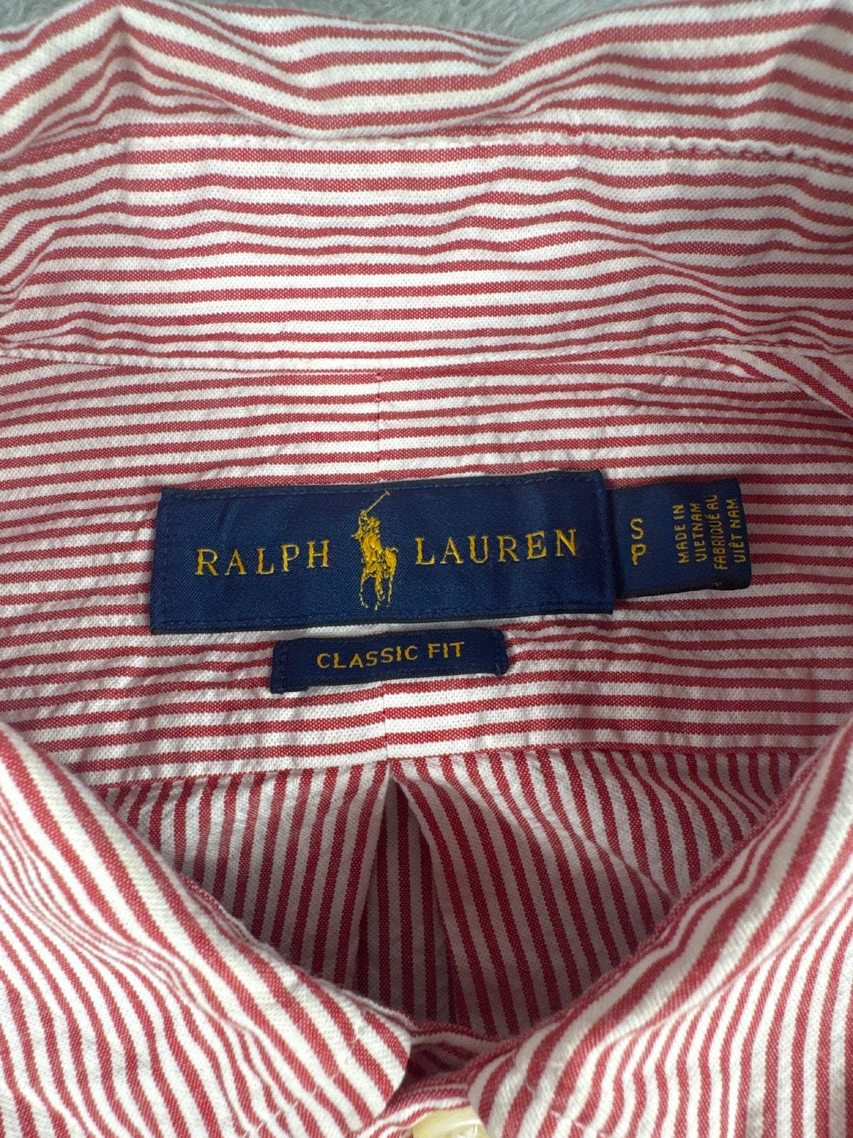 Ralph Lauren Classic Fit Striped Red and White Shirt Size S